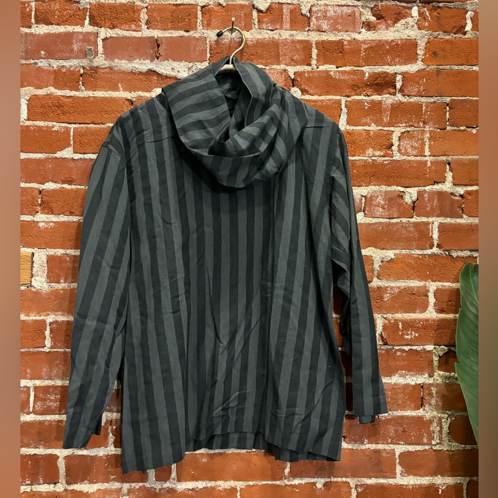 Vintage Plantation Issey Miyake Stripped Long Sleeve Shirt with Cowl Neck sz M